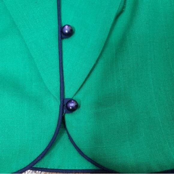 NWT Deadstock Vintage 80s Bright Green Cropped Puff Sleeve Blazer - Picture 16 of 16